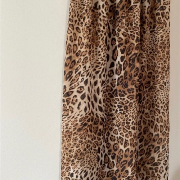 Leopard Cheetah Sheer Wrap Skirt Cover -Up Adjustable Waist Maxi Length size M - Picture 3 of 4